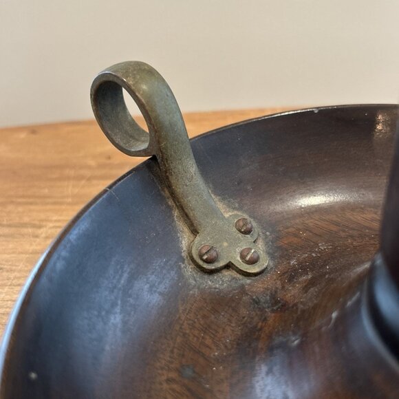 Antique Wood Chamberstick Candle Holder (2) Early American Colonial Wee Willie - Picture 3 of 5